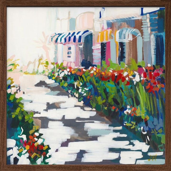 Street Awnings - Square Stretched Canvas, Poster or Fine Art Print I Heart Wall Art