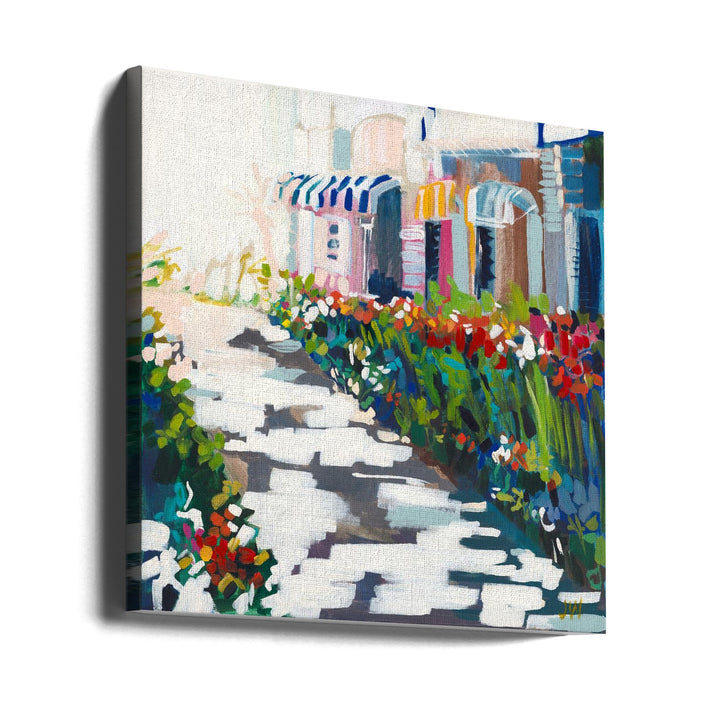 Street Awnings - Square Stretched Canvas, Poster or Fine Art Print I Heart Wall Art
