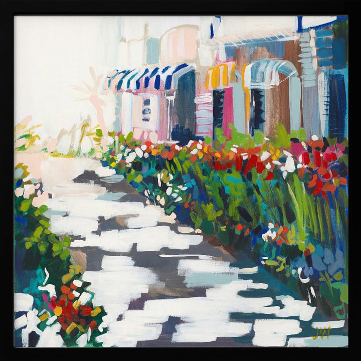 Street Awnings - Square Stretched Canvas, Poster or Fine Art Print I Heart Wall Art