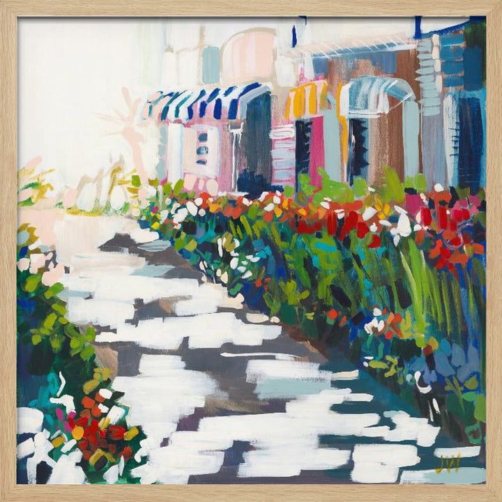 Street Awnings - Square Stretched Canvas, Poster or Fine Art Print I Heart Wall Art