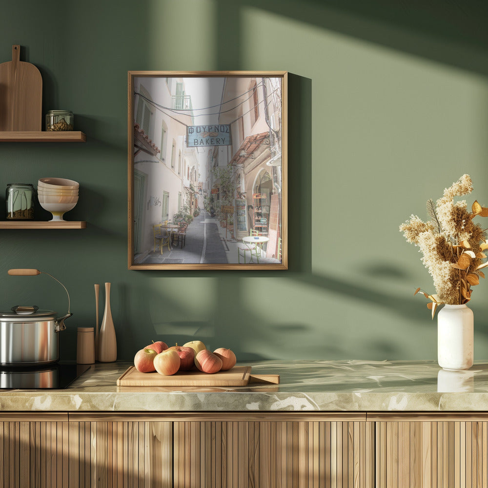 Street in Greece - Stretched Canvas, Poster or Fine Art Print I Heart Wall Art