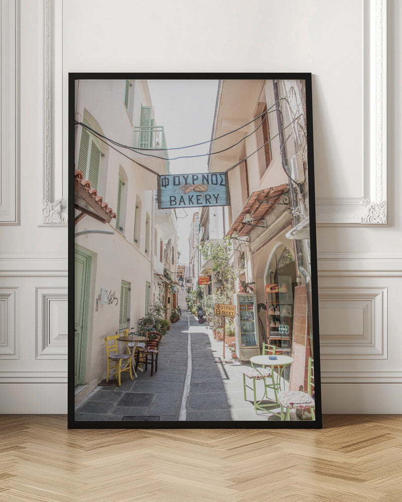 Street in Greece - Stretched Canvas, Poster or Fine Art Print I Heart Wall Art