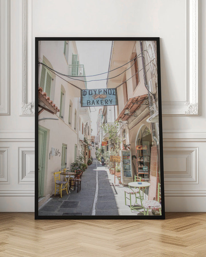 Street in Greece - Stretched Canvas, Poster or Fine Art Print I Heart Wall Art
