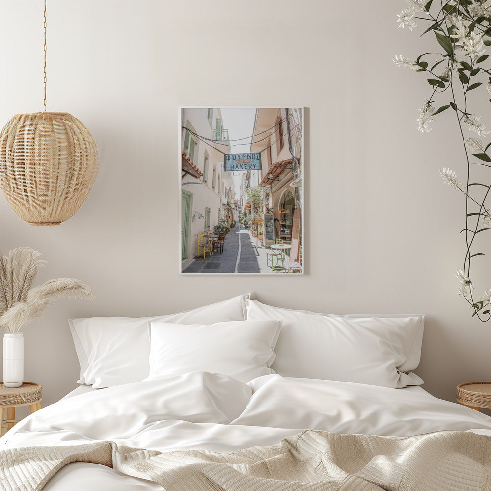 Street in Greece - Stretched Canvas, Poster or Fine Art Print I Heart Wall Art