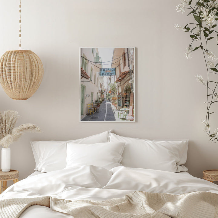 Street in Greece - Stretched Canvas, Poster or Fine Art Print I Heart Wall Art