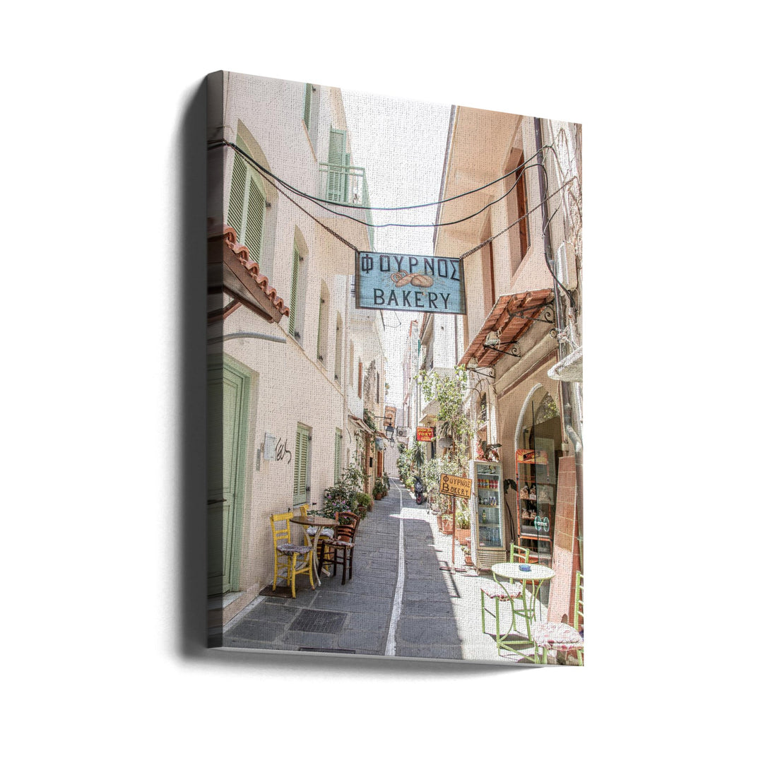 Street in Greece - Stretched Canvas, Poster or Fine Art Print I Heart Wall Art