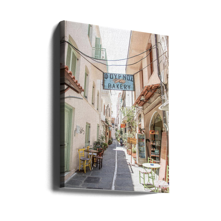 Street in Greece - Stretched Canvas, Poster or Fine Art Print I Heart Wall Art