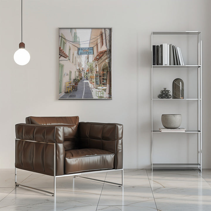 Street in Greece - Stretched Canvas, Poster or Fine Art Print I Heart Wall Art