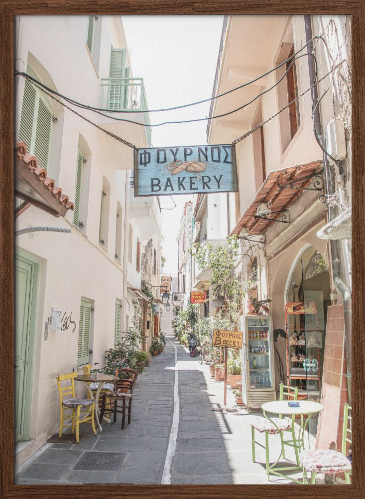 Street in Greece - Stretched Canvas, Poster or Fine Art Print I Heart Wall Art