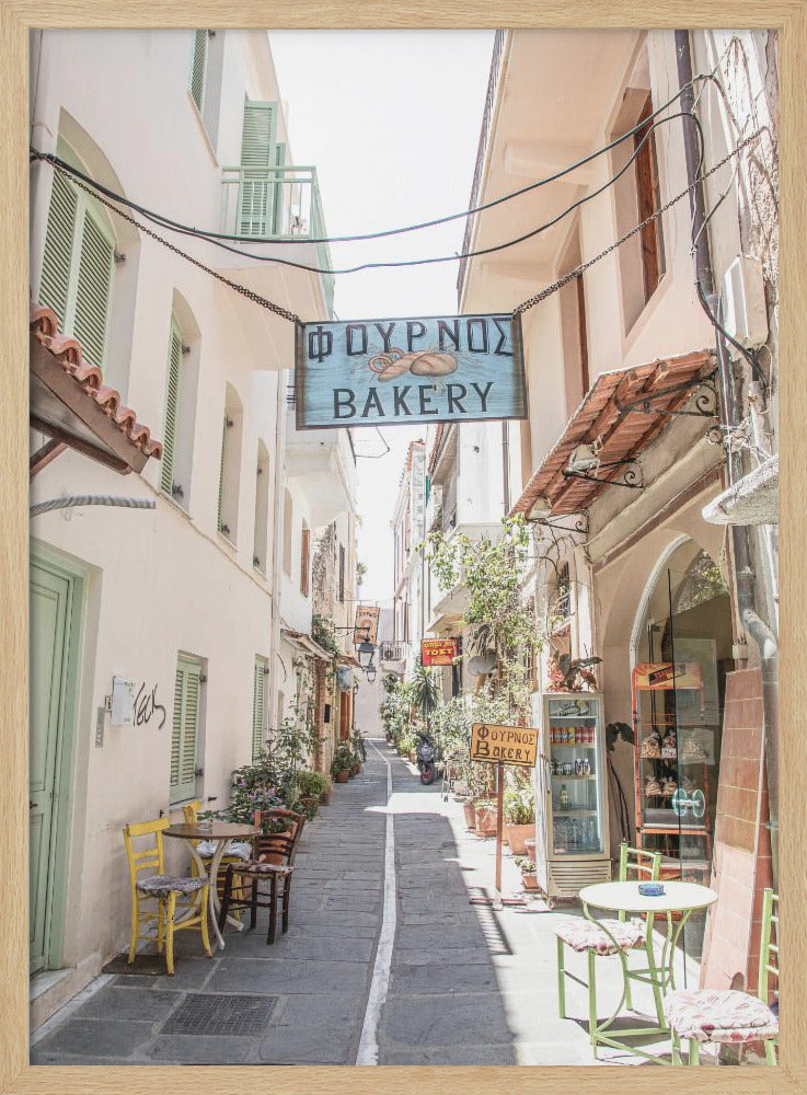 Street in Greece - Stretched Canvas, Poster or Fine Art Print I Heart Wall Art