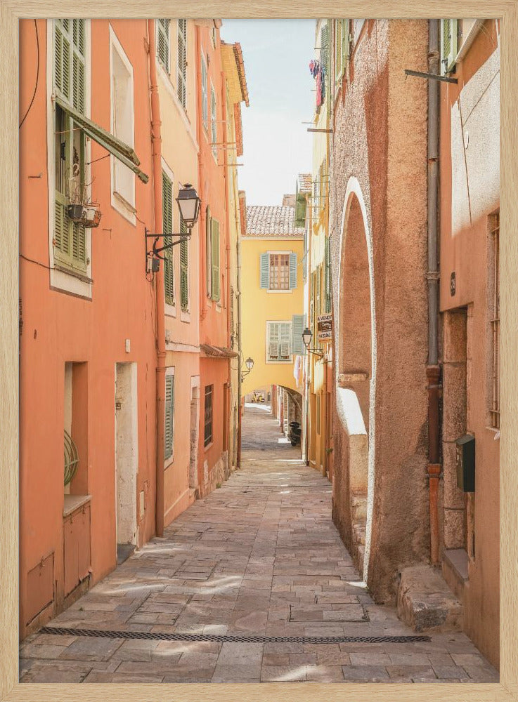 Streets of Menton - Stretched Canvas, Poster or Fine Art Print I Heart Wall Art
