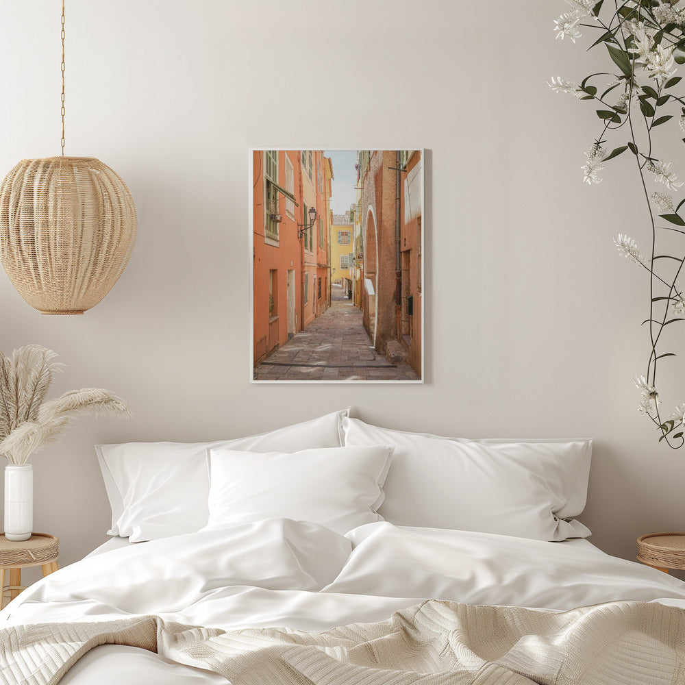 Streets of Menton - Stretched Canvas, Poster or Fine Art Print I Heart Wall Art