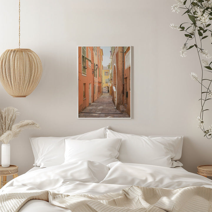 Streets of Menton - Stretched Canvas, Poster or Fine Art Print I Heart Wall Art