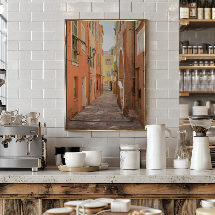 Streets of Menton - Stretched Canvas, Poster or Fine Art Print I Heart Wall Art
