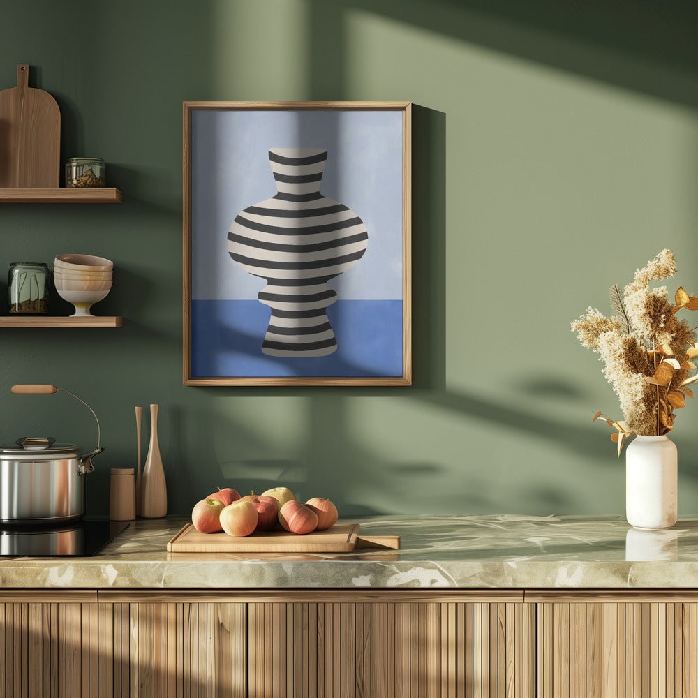 Striped Vase Illusion - Stretched Canvas, Poster or Fine Art Print - I Heart Wall Art - Poster Print, Canvas Print or Framed Art Print