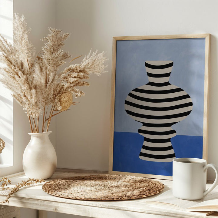 Striped Vase Illusion - Stretched Canvas, Poster or Fine Art Print - I Heart Wall Art - Poster Print, Canvas Print or Framed Art Print