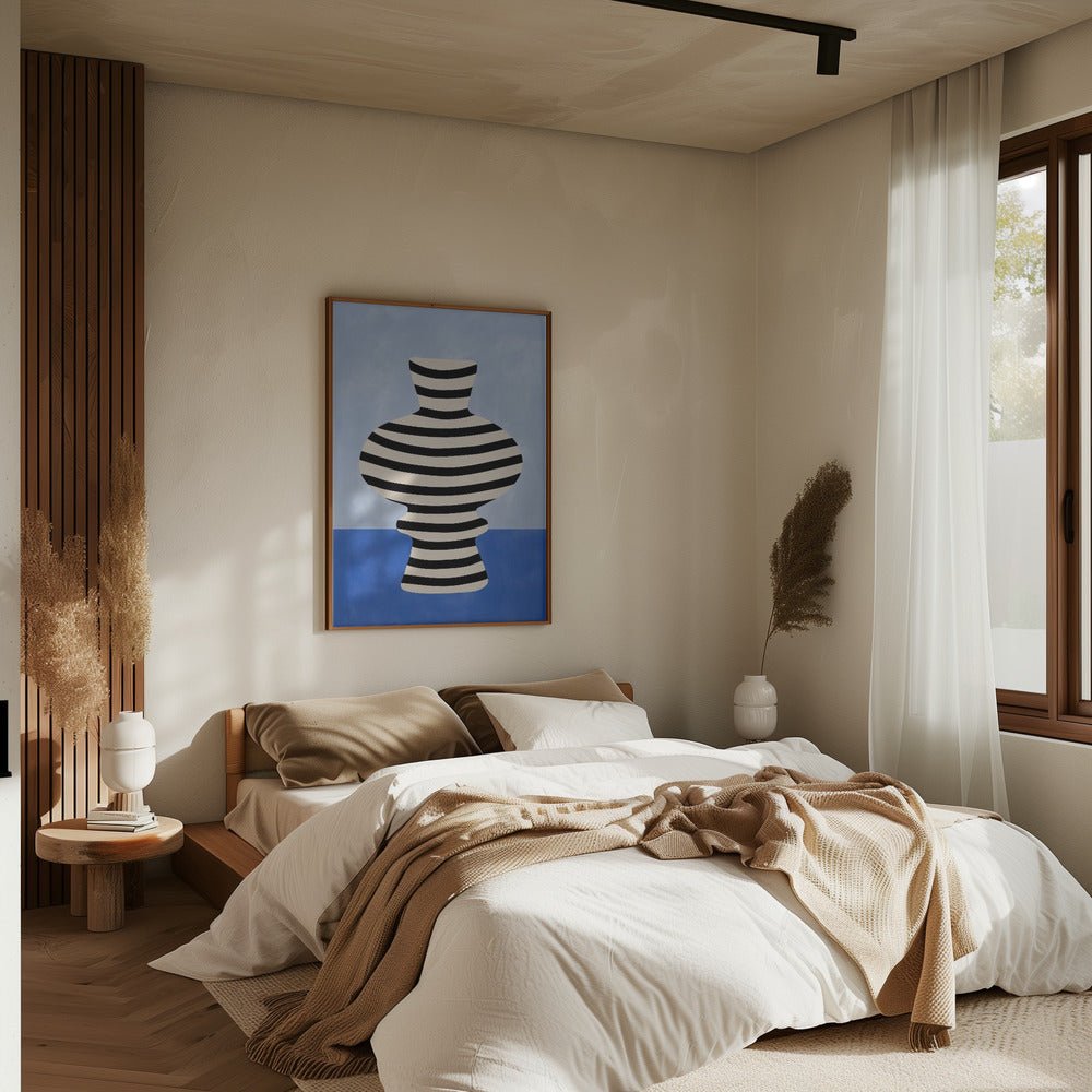 Striped Vase Illusion - Stretched Canvas, Poster or Fine Art Print - I Heart Wall Art - Poster Print, Canvas Print or Framed Art Print