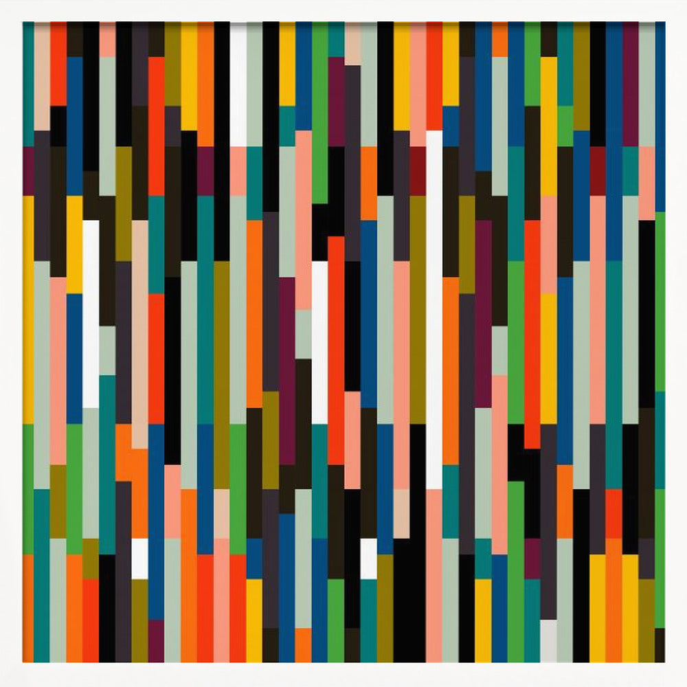 Stripes Retro Big - Square Stretched Canvas, Poster or Fine Art Print I Heart Wall Art