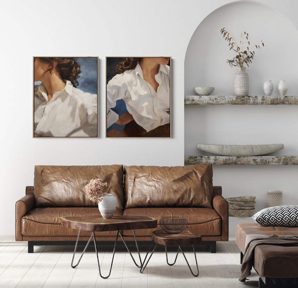 Style - Two Piece Set of Contemporary Women As Stretched Canvases or Fine Art Prints