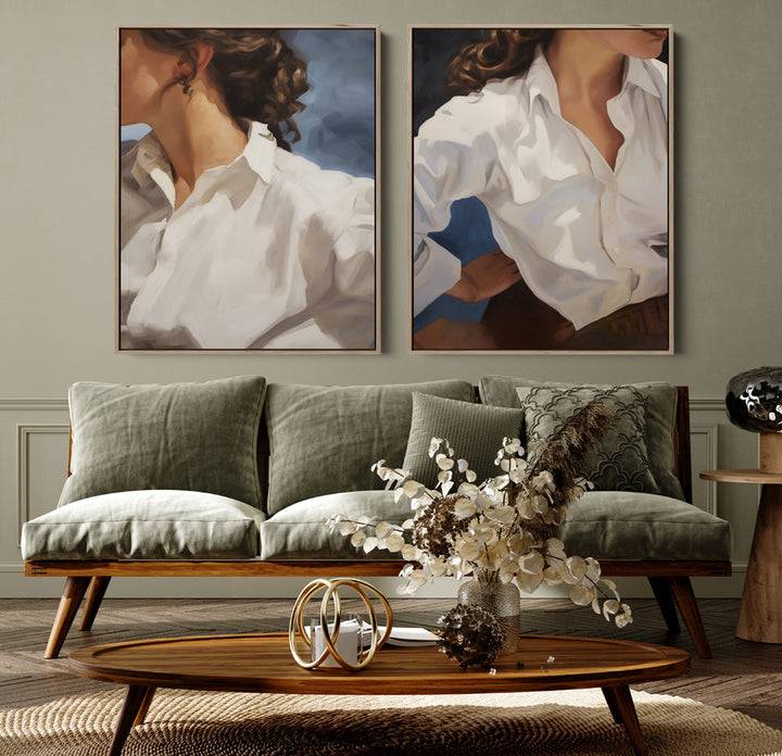 Style - Two Piece Set of Contemporary Women As Stretched Canvases or Fine Art Prints