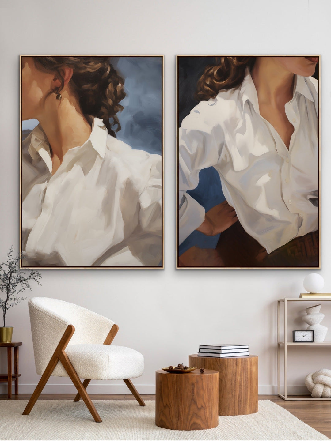 Style - Two Piece Set of Contemporary Women As Stretched Canvases or Fine Art Prints