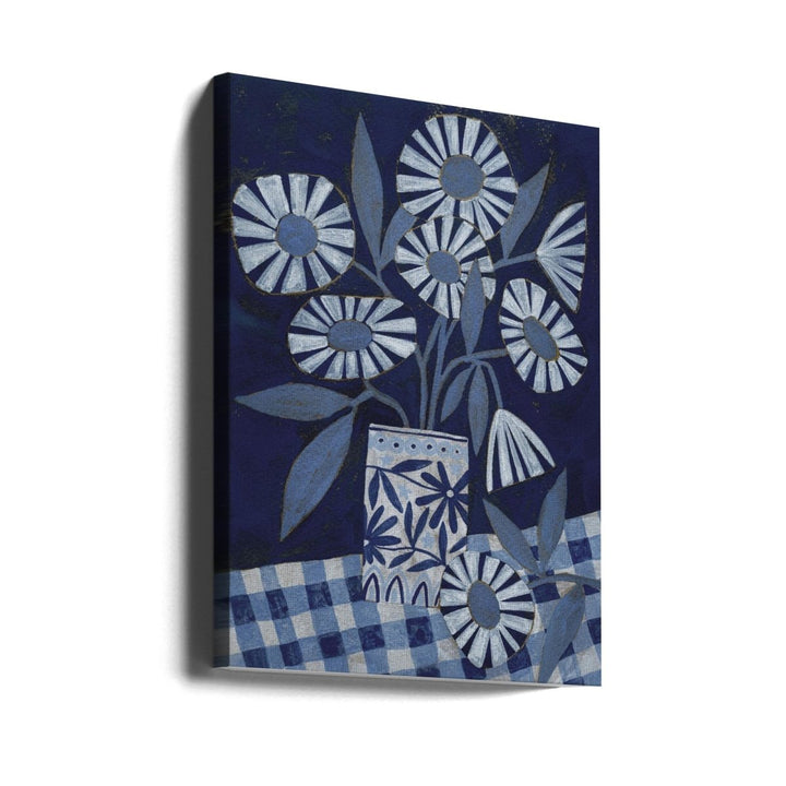 Stylized Flowers In A Decorative Vase - Stretched Canvas, Poster or Fine Art Print - I Heart Wall Art - Poster Print, Canvas Print or Framed Art Print