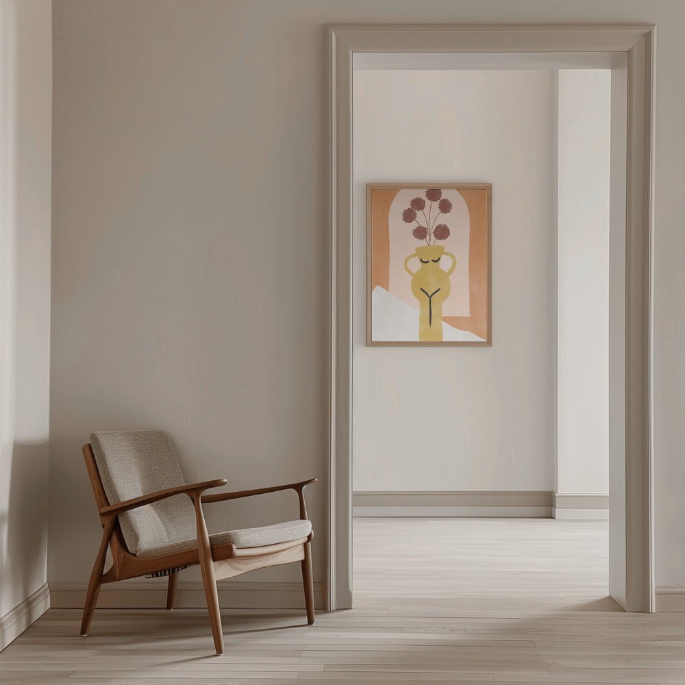 Stylized Vase Resembling A Female Form - Stretched Canvas, Poster or Fine Art Print - I Heart Wall Art - Poster Print, Canvas Print or Framed Art Print