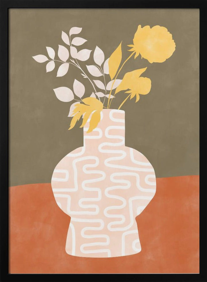 Stylized Vase With White Patterns - Stretched Canvas, Poster or Fine Art Print - I Heart Wall Art - Poster Print, Canvas Print or Framed Art Print