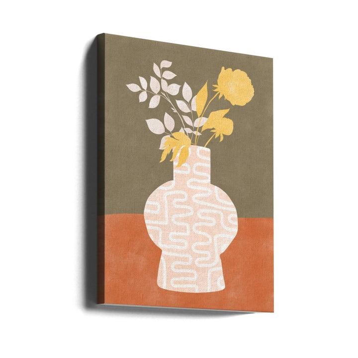 Stylized Vase With White Patterns - Stretched Canvas, Poster or Fine Art Print - I Heart Wall Art - Poster Print, Canvas Print or Framed Art Print