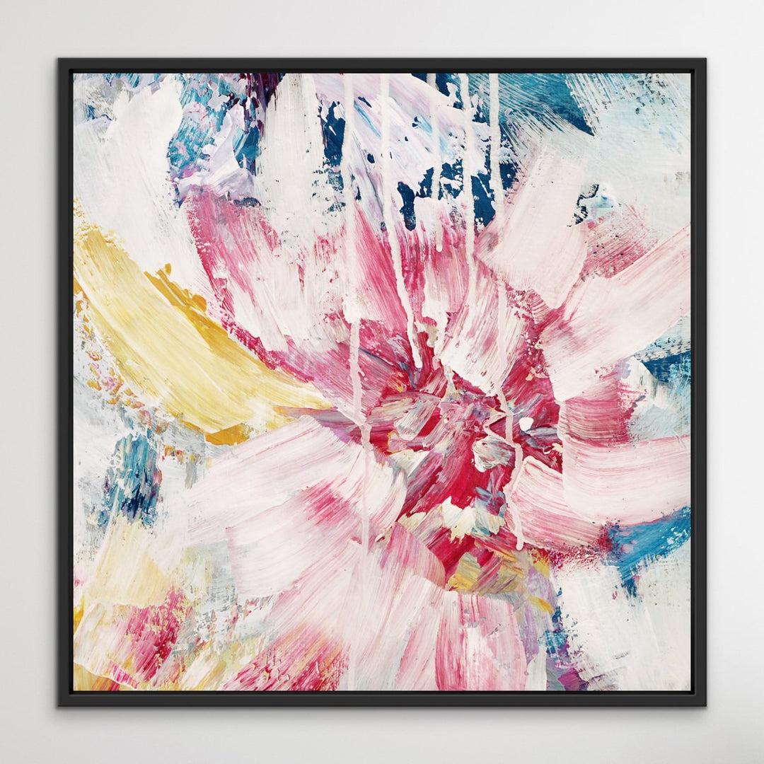 Summer - Abstract Square Canvas Floral Print - I Heart Wall Art