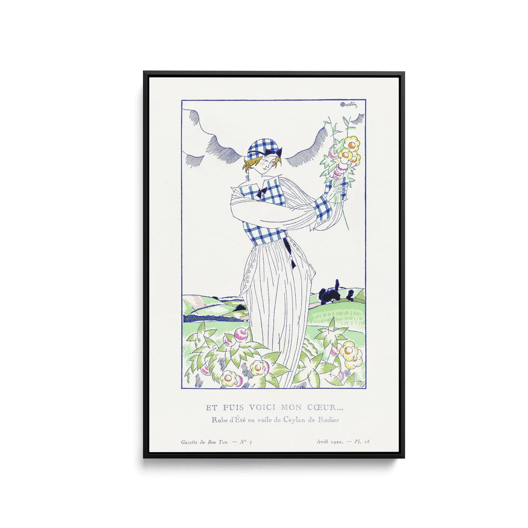 Summer dress in Ceylon veil by Rodier (1920) by Charles Martin - Stretched Canvas Print or Framed Fine Art Print I Heart Wall Art Australia 