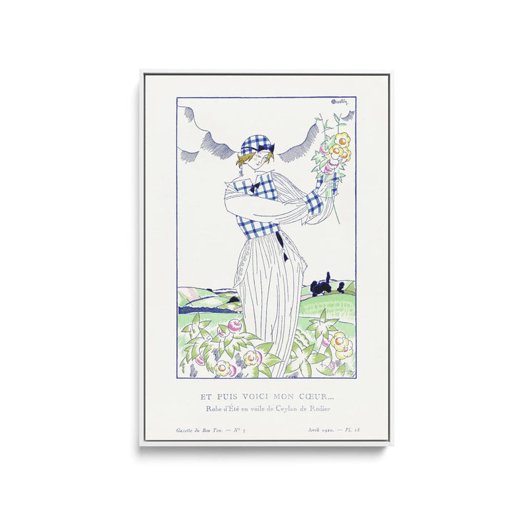 Summer dress in Ceylon veil by Rodier (1920) by Charles Martin - Stretched Canvas Print or Framed Fine Art Print I Heart Wall Art Australia 