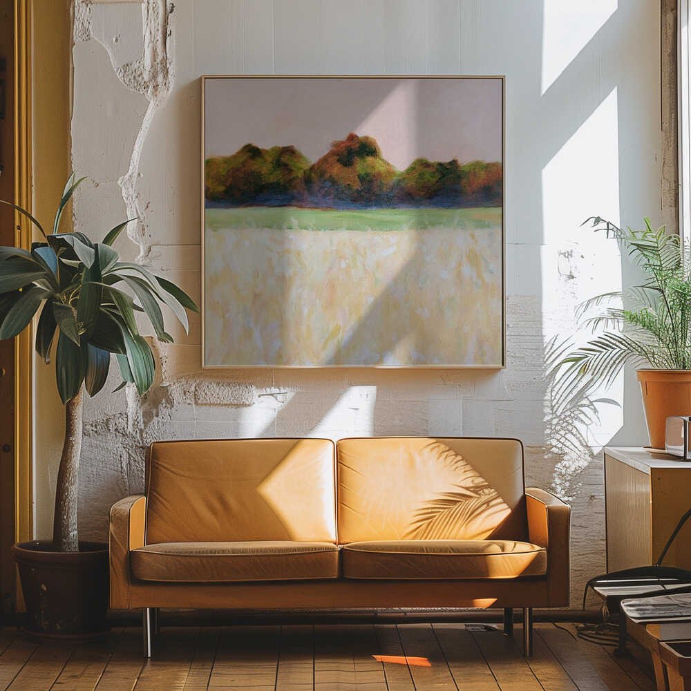 Summer Field - Square Stretched Canvas, Poster or Fine Art Print - I Heart Wall Art - Poster Print, Canvas Print or Framed Art Print