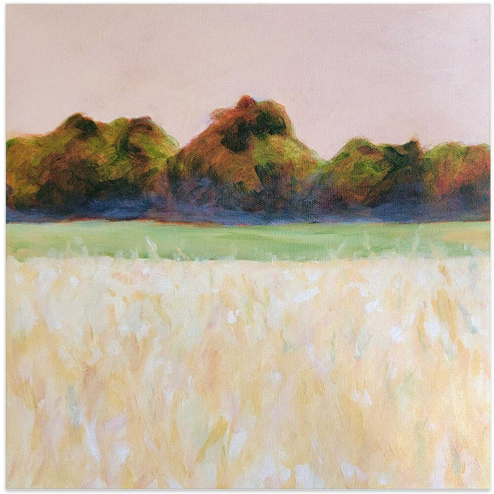 Summer Field - Square Stretched Canvas, Poster or Fine Art Print - I Heart Wall Art - Poster Print, Canvas Print or Framed Art Print