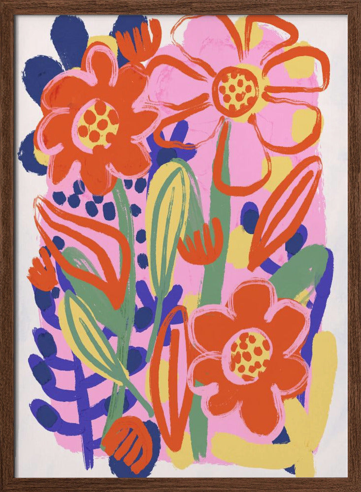 Summer Flowers No 2 - Stretched Canvas, Poster or Fine Art Print I Heart Wall Art