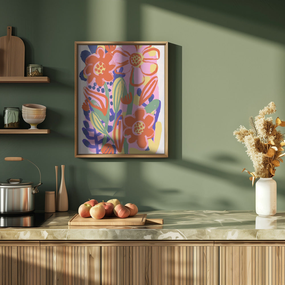 Summer Flowers No 2 - Stretched Canvas, Poster or Fine Art Print I Heart Wall Art