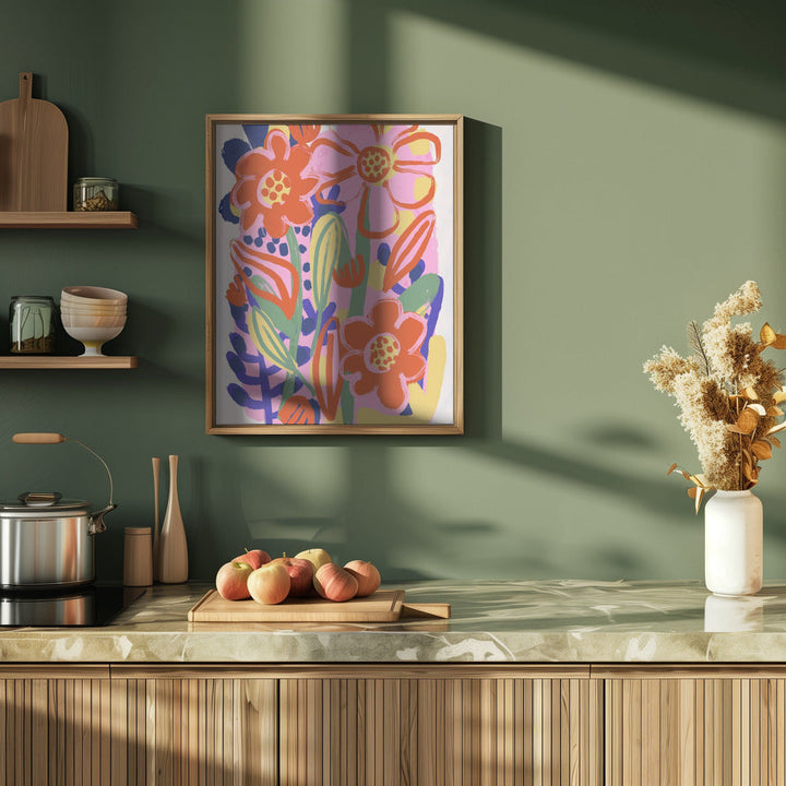 Summer Flowers No 2 - Stretched Canvas, Poster or Fine Art Print I Heart Wall Art