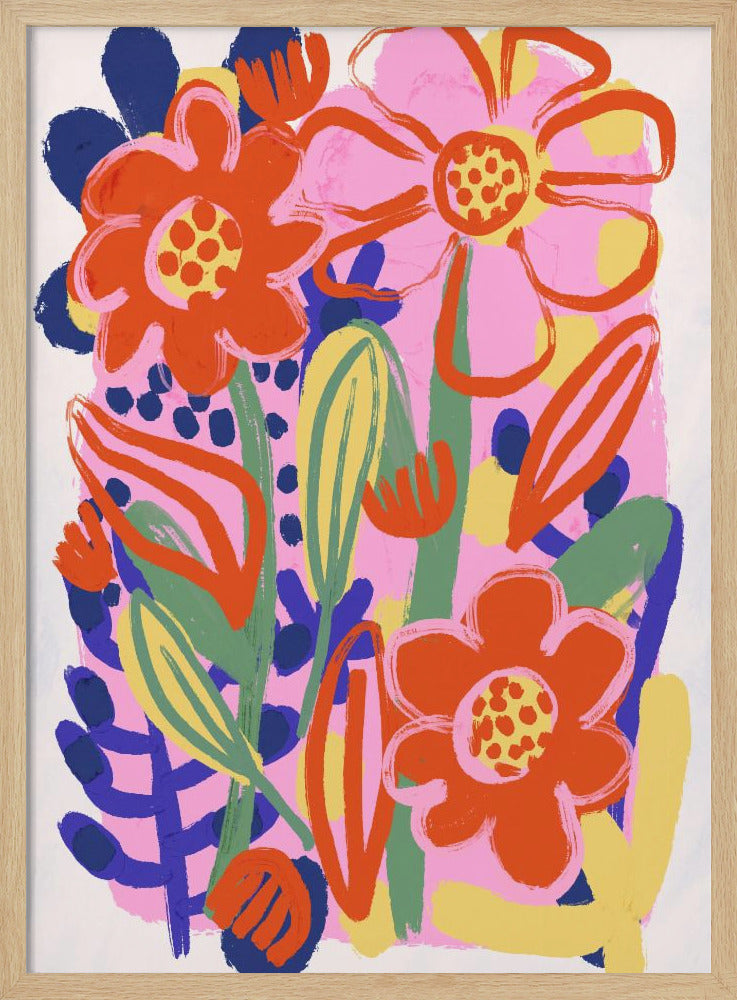 Summer Flowers No 2 - Stretched Canvas, Poster or Fine Art Print I Heart Wall Art