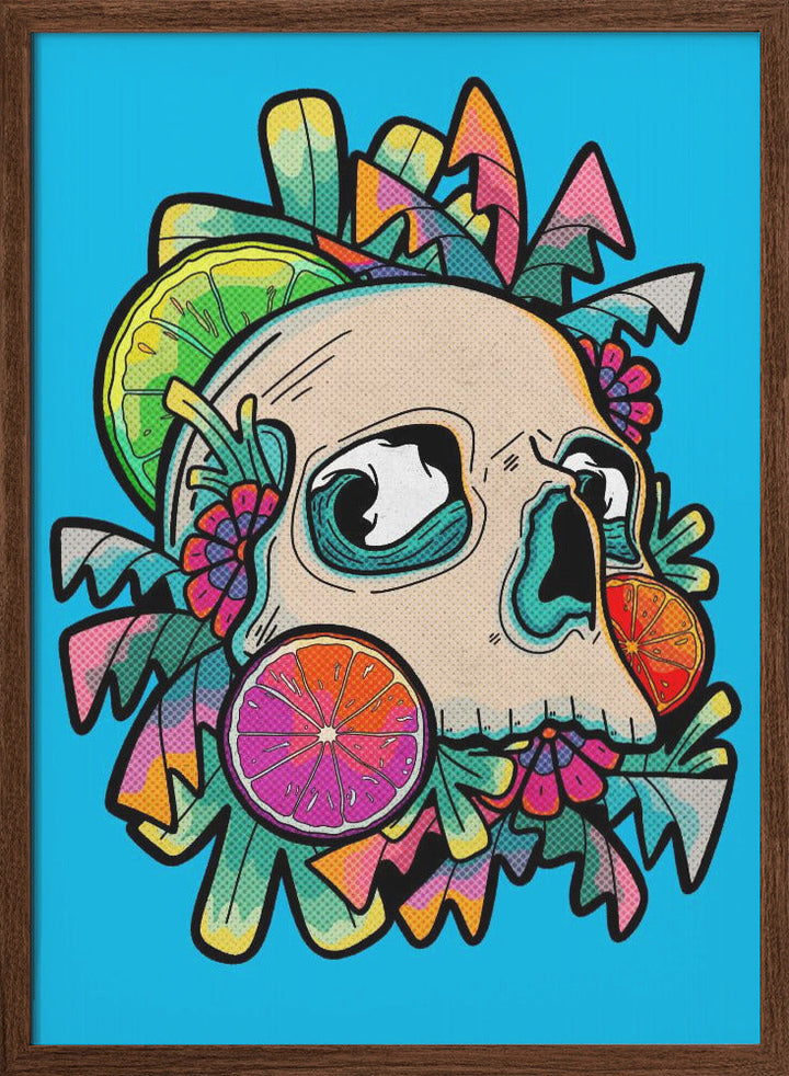 Summer Fruit Skull - Stretched Canvas, Poster or Fine Art Print I Heart Wall Art