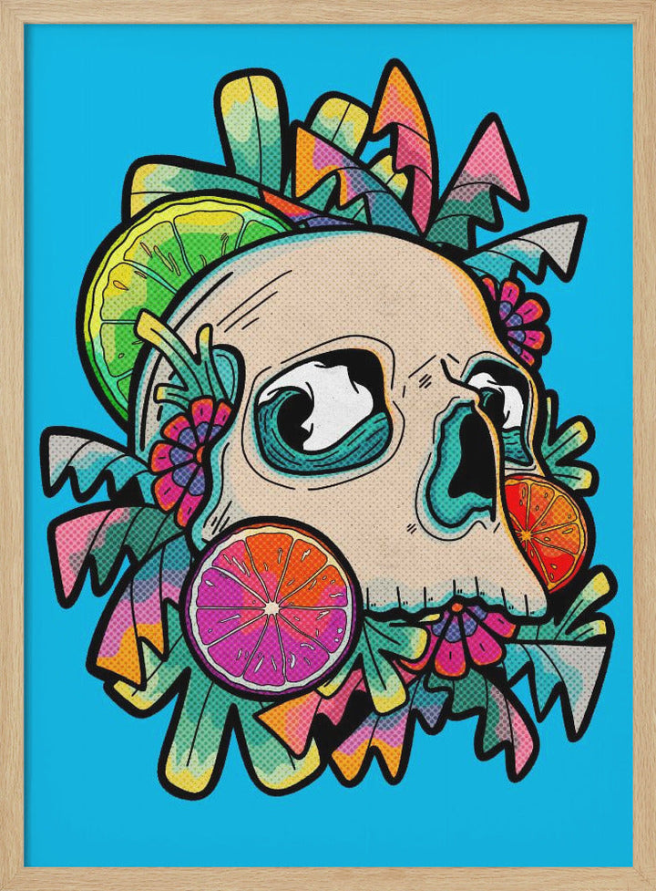 Summer Fruit Skull - Stretched Canvas, Poster or Fine Art Print I Heart Wall Art