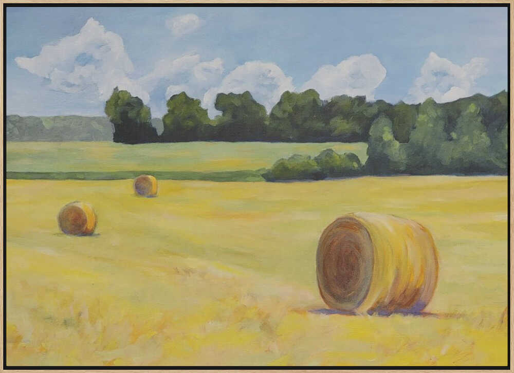 Summer Hay Bales - Stretched Canvas, Poster or Fine Art Print - I Heart Wall Art - Poster Print, Canvas Print or Framed Art Print