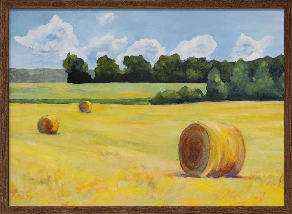 Summer Hay Bales - Stretched Canvas, Poster or Fine Art Print - I Heart Wall Art - Poster Print, Canvas Print or Framed Art Print