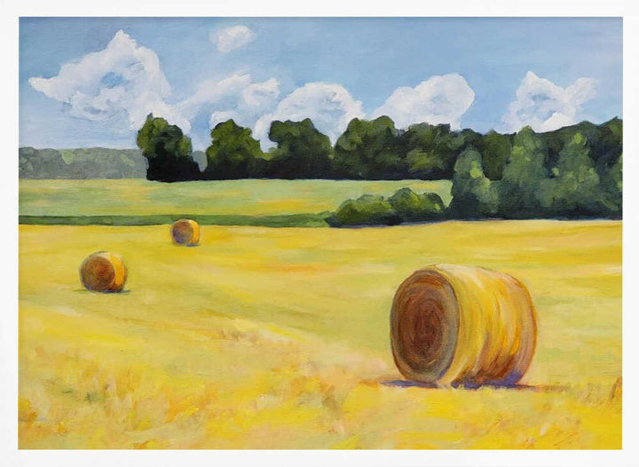 Summer Hay Bales - Stretched Canvas, Poster or Fine Art Print - I Heart Wall Art - Poster Print, Canvas Print or Framed Art Print