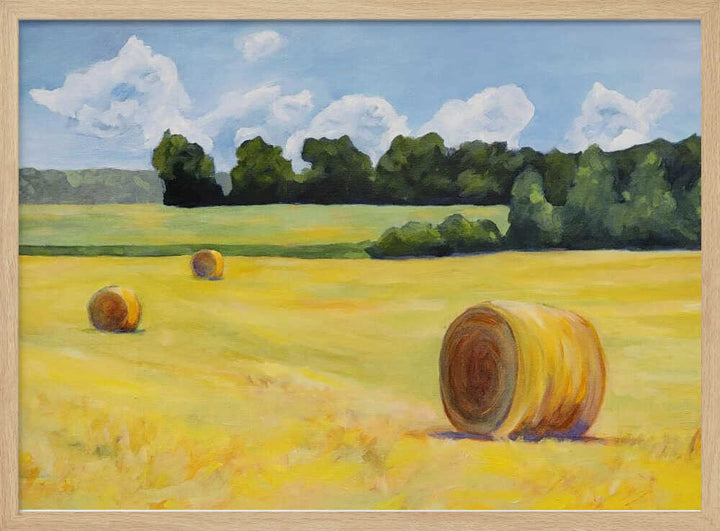 Summer Hay Bales - Stretched Canvas, Poster or Fine Art Print - I Heart Wall Art - Poster Print, Canvas Print or Framed Art Print