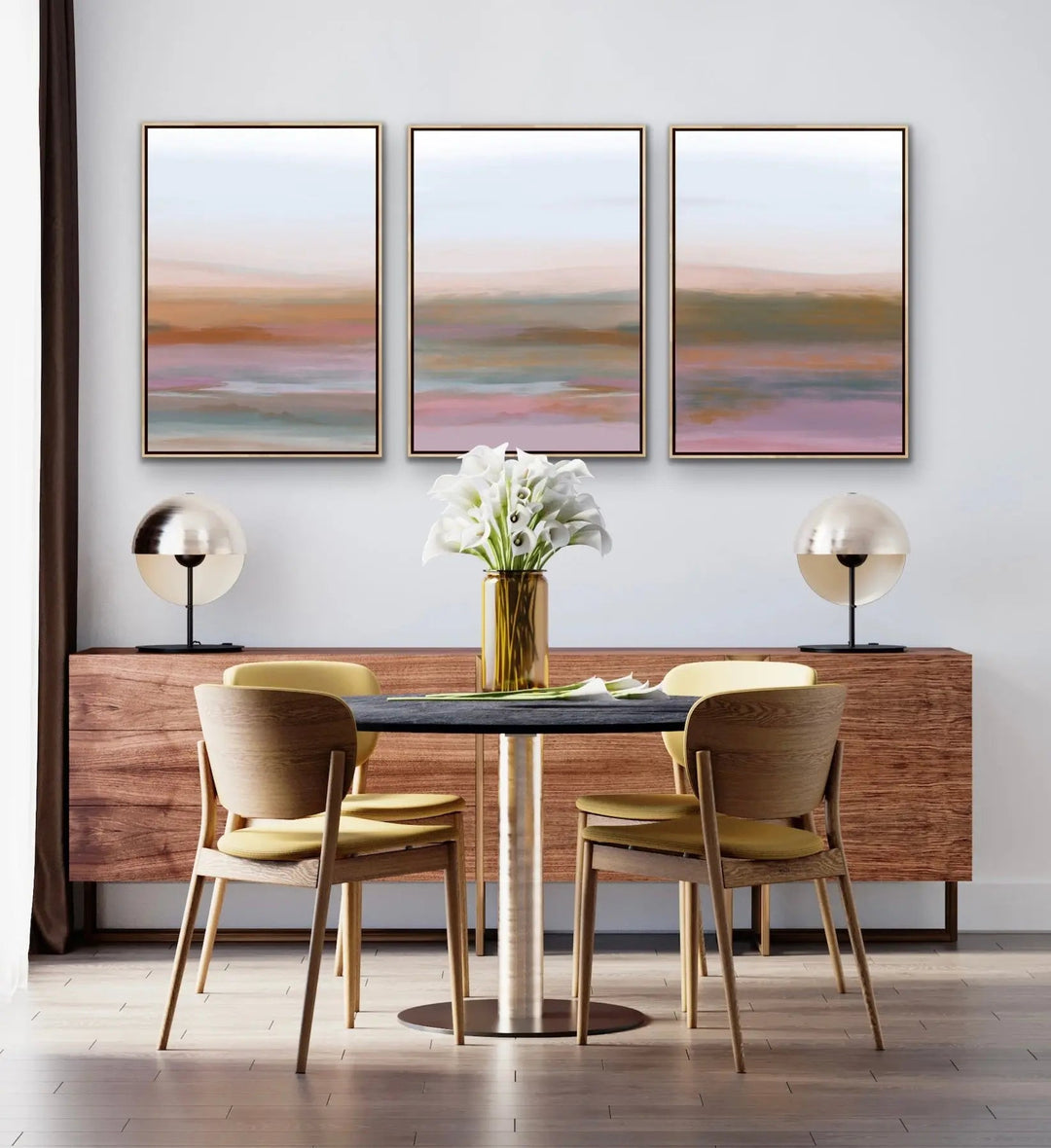 Summer Haze - Three Piece Abstract Landscape Canvas and Art Print Set - I Heart Wall Art