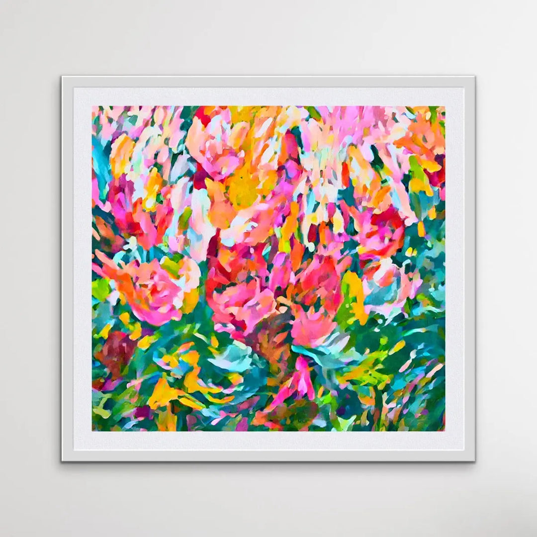 Summer Loving - Bright Floral Colourful Abstract Wall Art Print - I Heart Wall Art