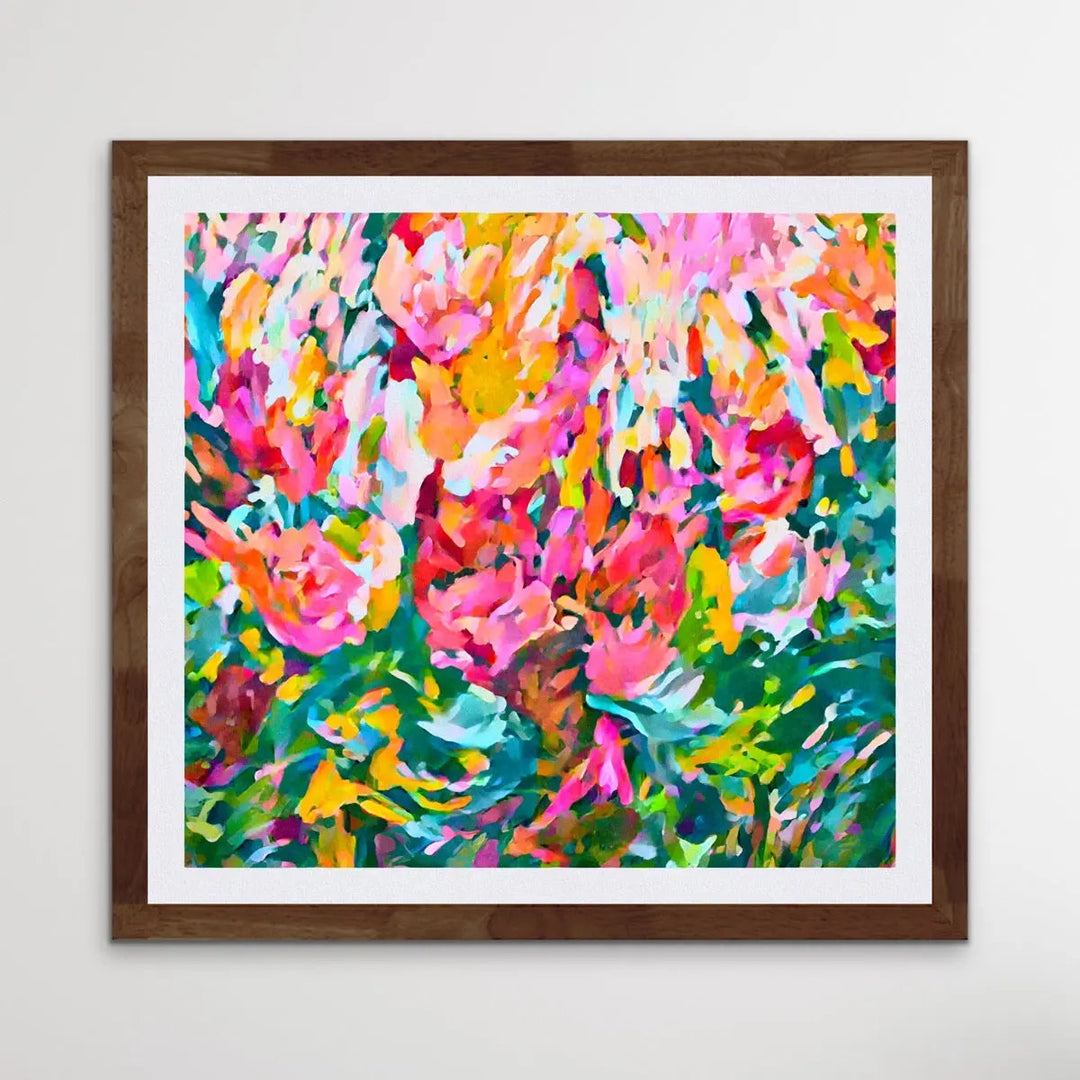 Summer Loving - Bright Floral Colourful Abstract Wall Art Print - I Heart Wall Art
