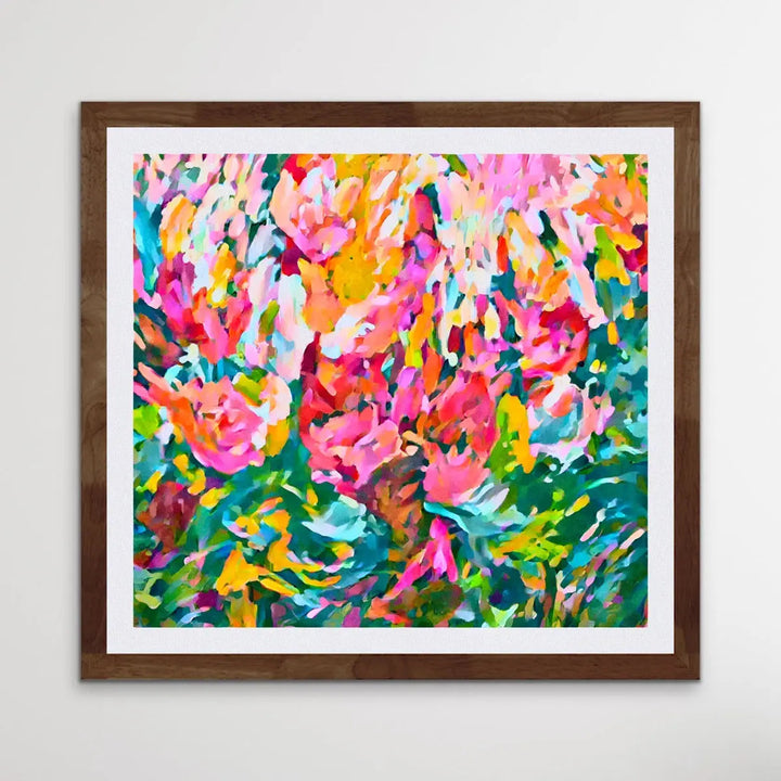 Summer Loving - Bright Floral Colourful Abstract Wall Art Print - I Heart Wall Art