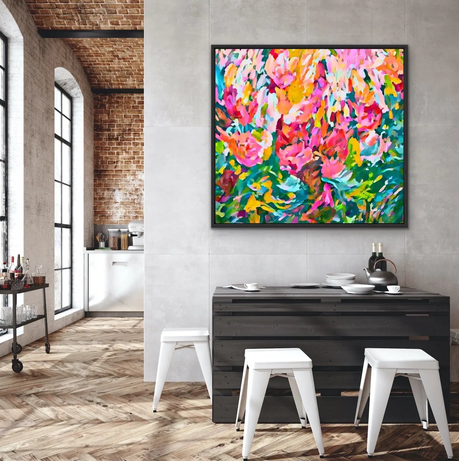 Summer Loving - Bright Floral Colourful Abstract Wall Art Print - I Heart Wall Art