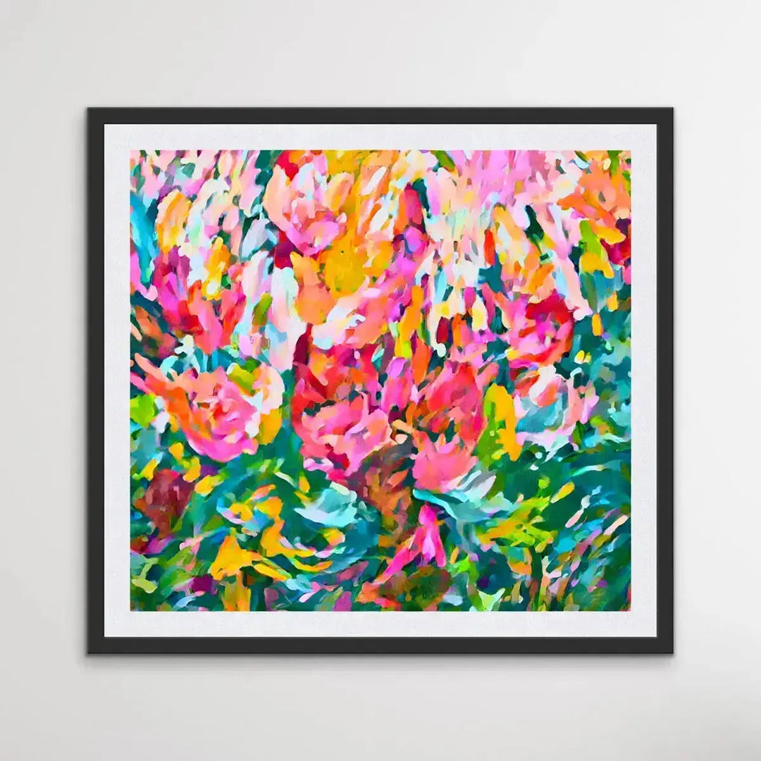 Summer Loving - Bright Floral Colourful Abstract Wall Art Print - I Heart Wall Art